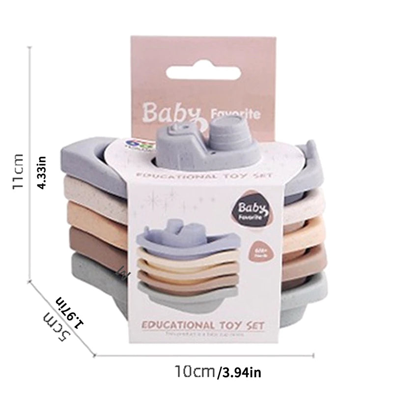 5PCS Baby Stacking Boats