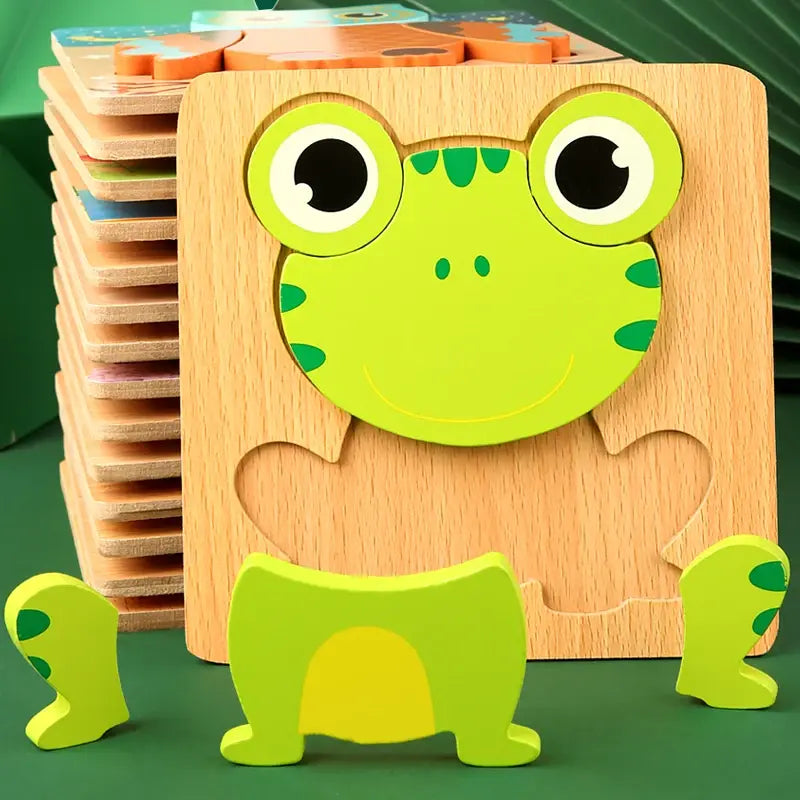 Wooden Puzzle Baby Cartoon Animal