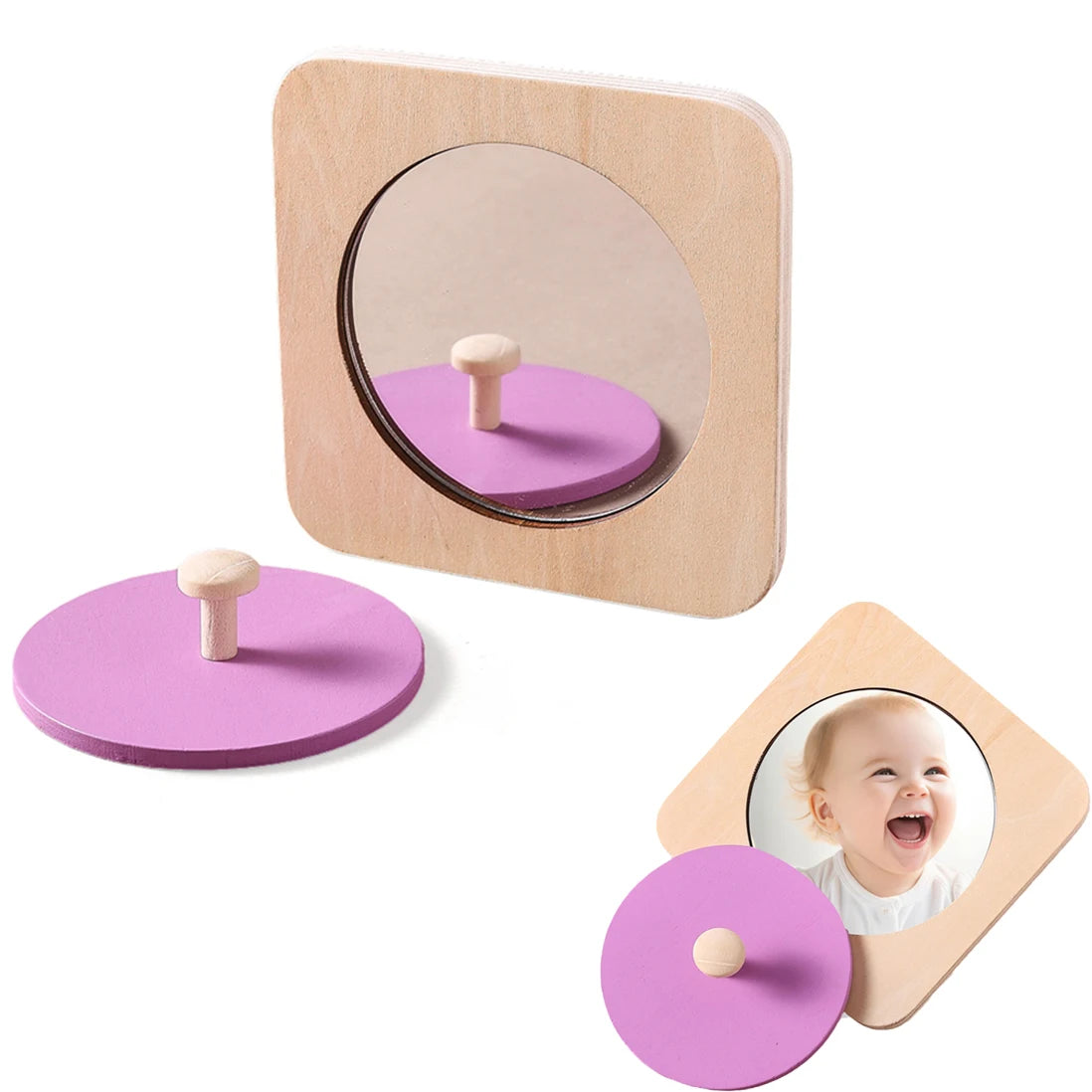 Montessori Wooden Mirror Puzzle