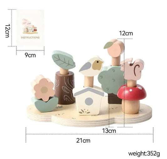 Wooden Forest Animal Stacking Toy